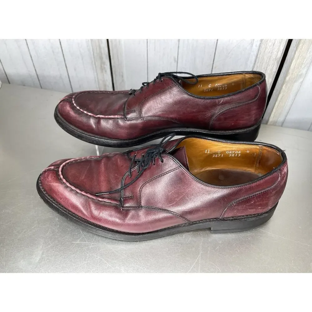 Allen Edmonds Chili Leather Split Toe Derby Dress Shoe Red Men Size 11C